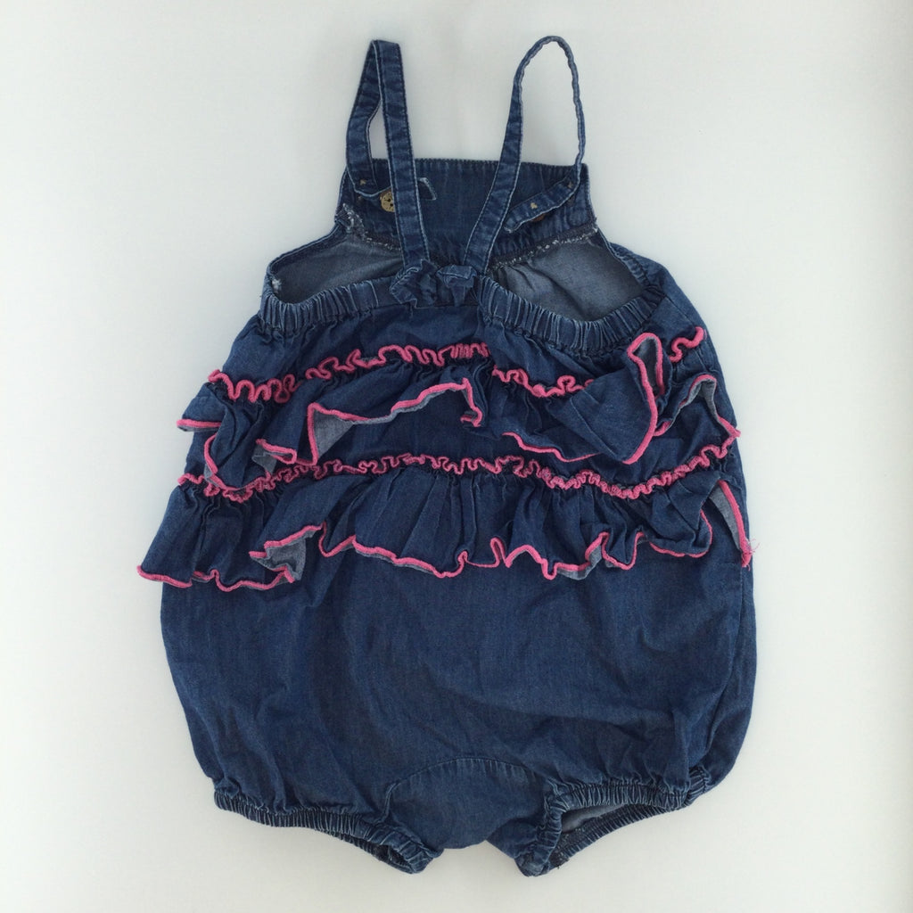 The Children’s Place Baby Romper 12-18m Dark Blue w/ Pink Accents