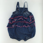 The Children’s Place Baby Romper 12-18m Dark Blue w/ Pink Accents