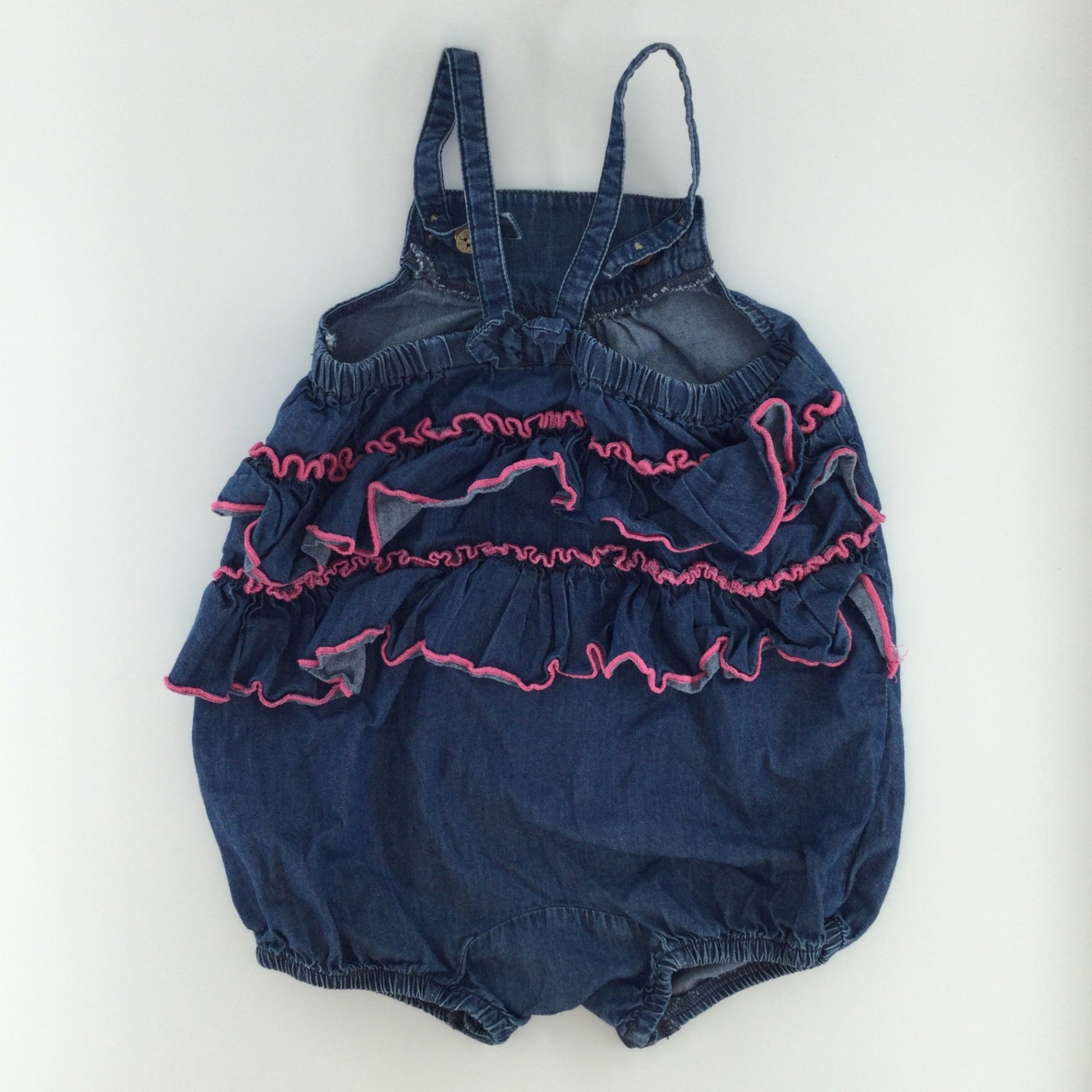 The Children’s Place Baby Romper 12-18m Dark Blue w/ Pink Accents
