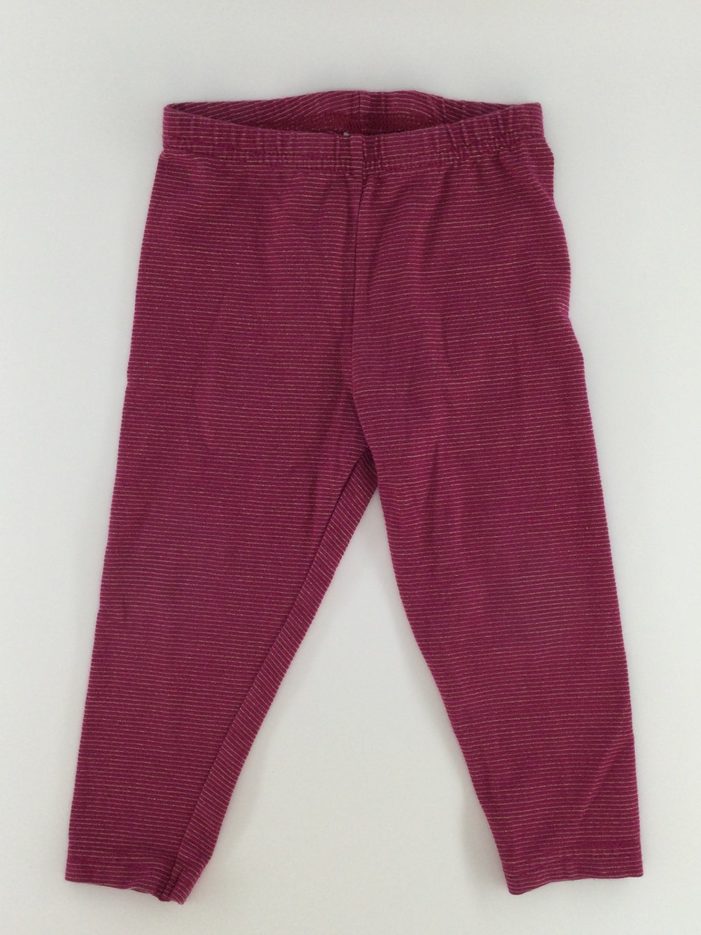 Carter's Baby Pants 12-18m Cranberry w/ Gold Stripes