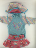 UV Skinz Baby Swimwear 12-18m Pink and Blue w/ Unicorns and Stars