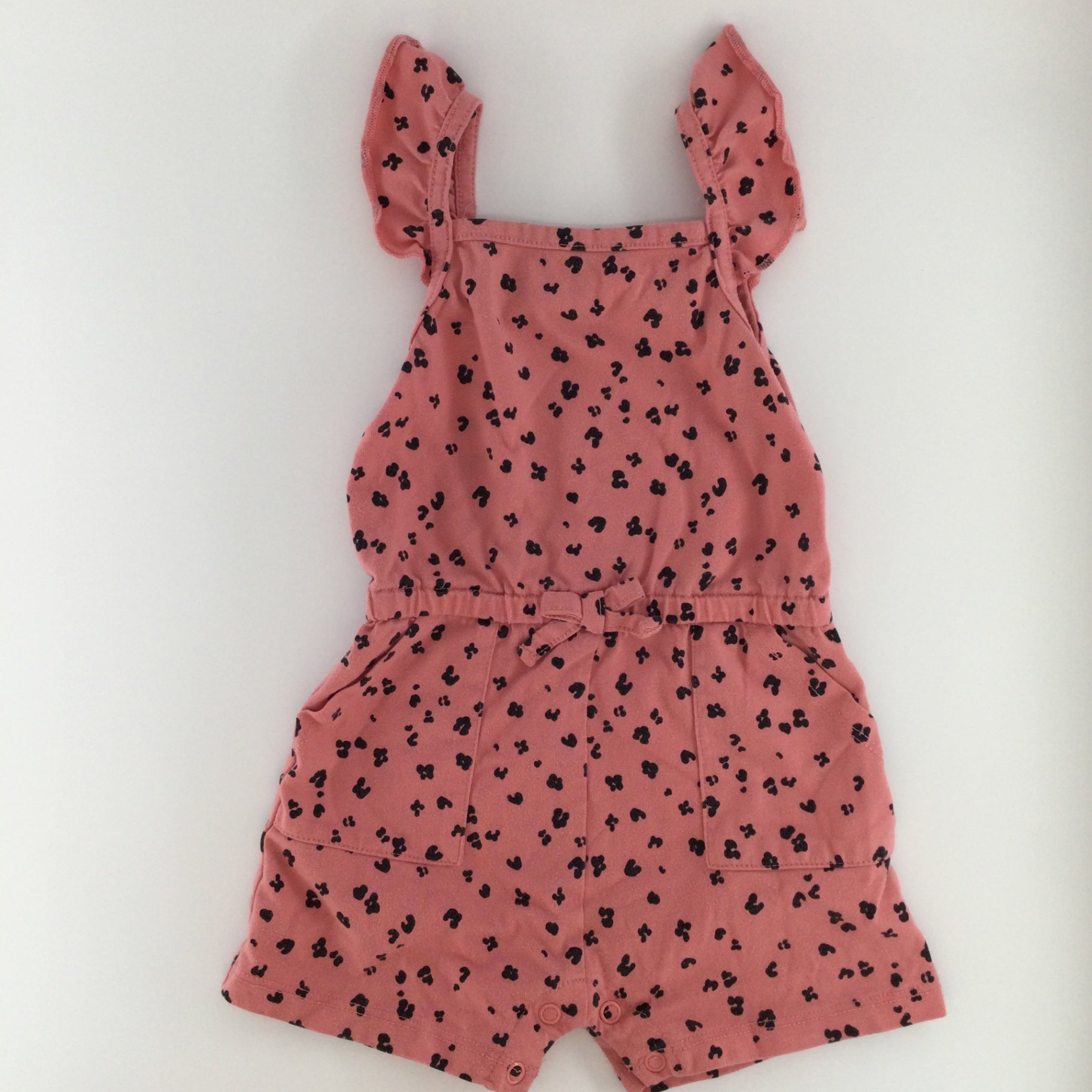 Joe Fresh Baby Romper 12-18m Pink Leopard Print