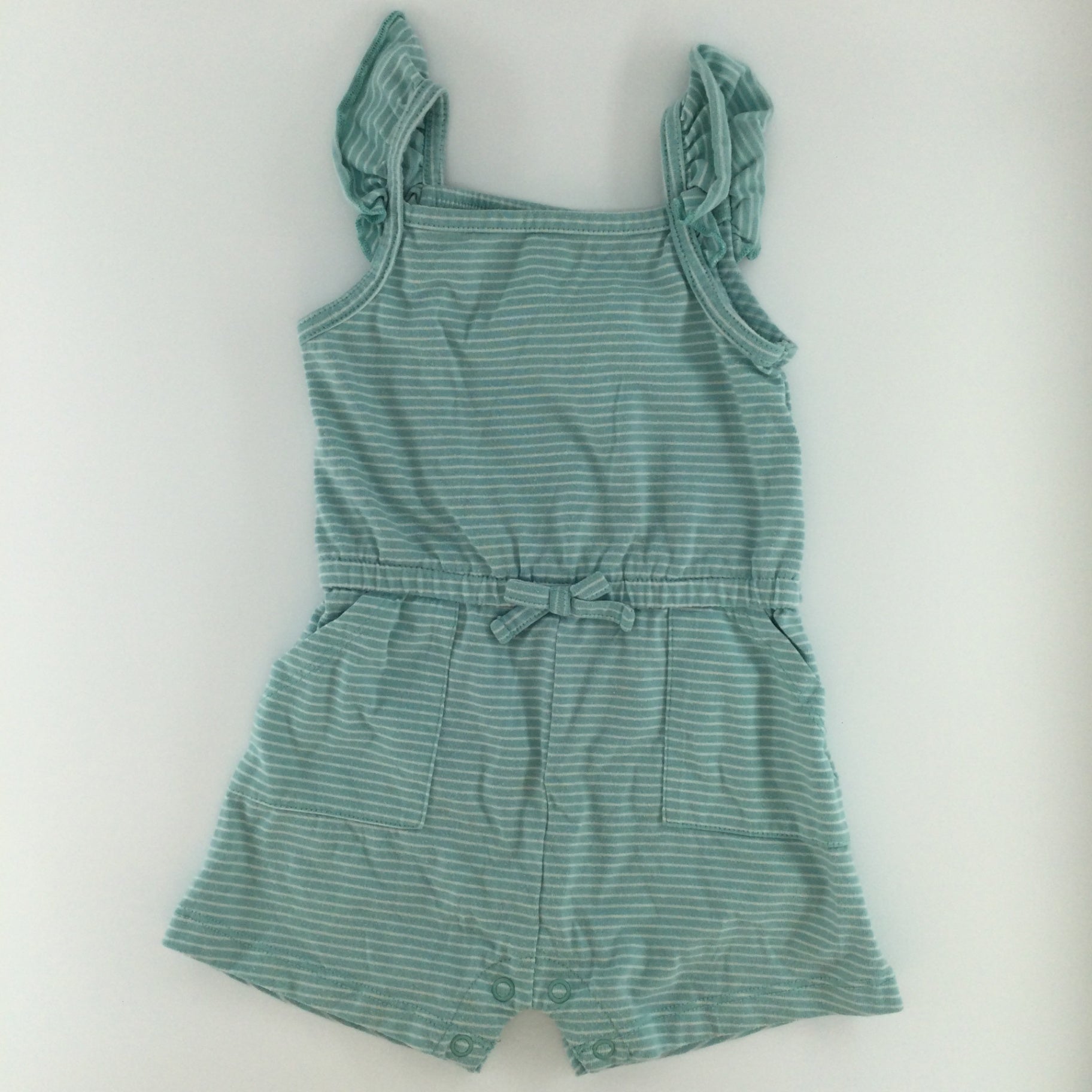 Joe Fresh Baby Romper 12-18m Light Blue w/ Stripes