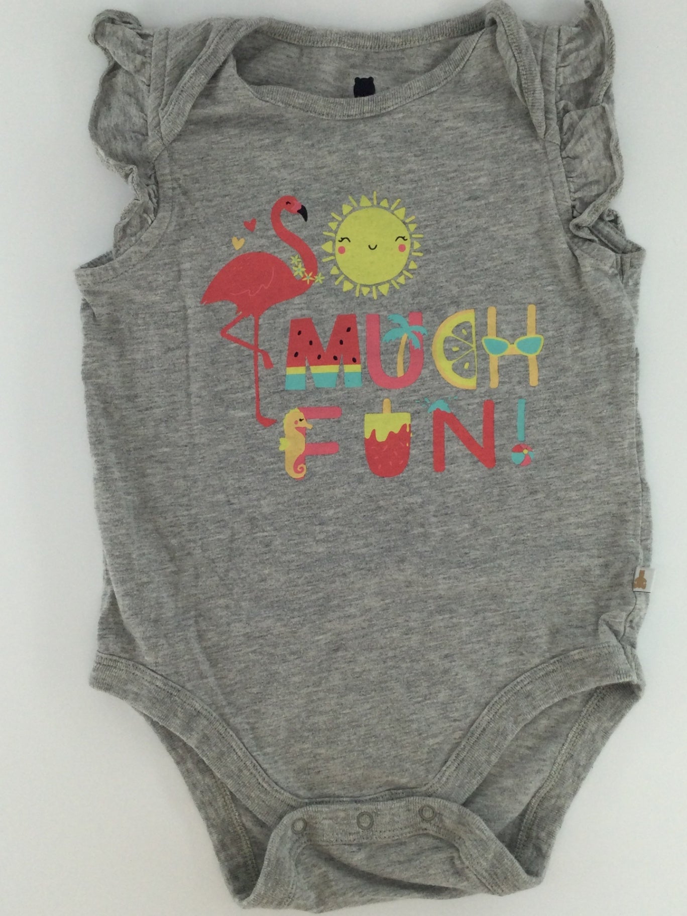 Baby GAP Baby Bodysuit 12-18m Gray Summer Design