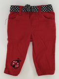 Unknown Baby Pants 12-18m Red w/ Lady Bug