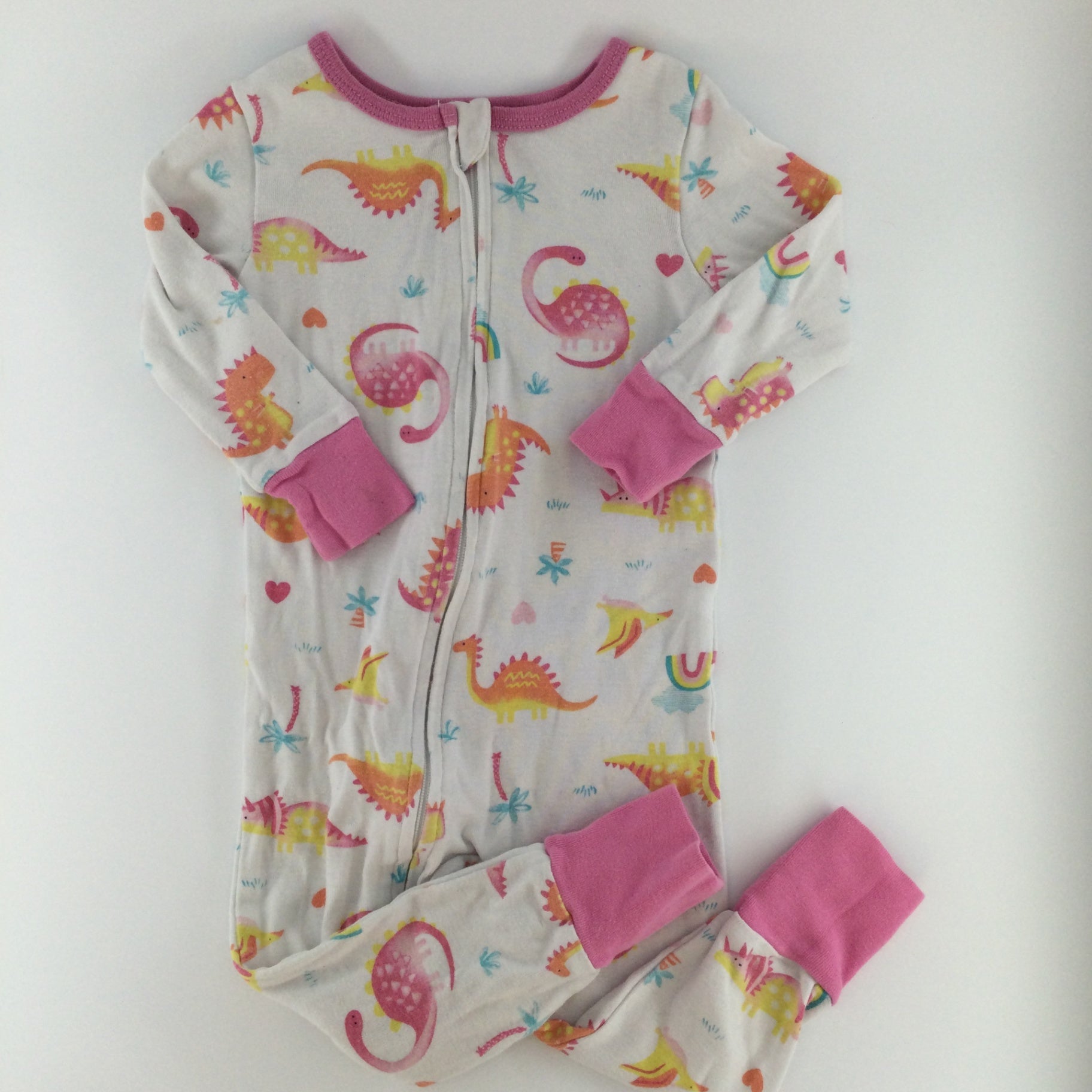 Kids Headquarters Baby Sleeper 12-18m White w/ Dinosaurs