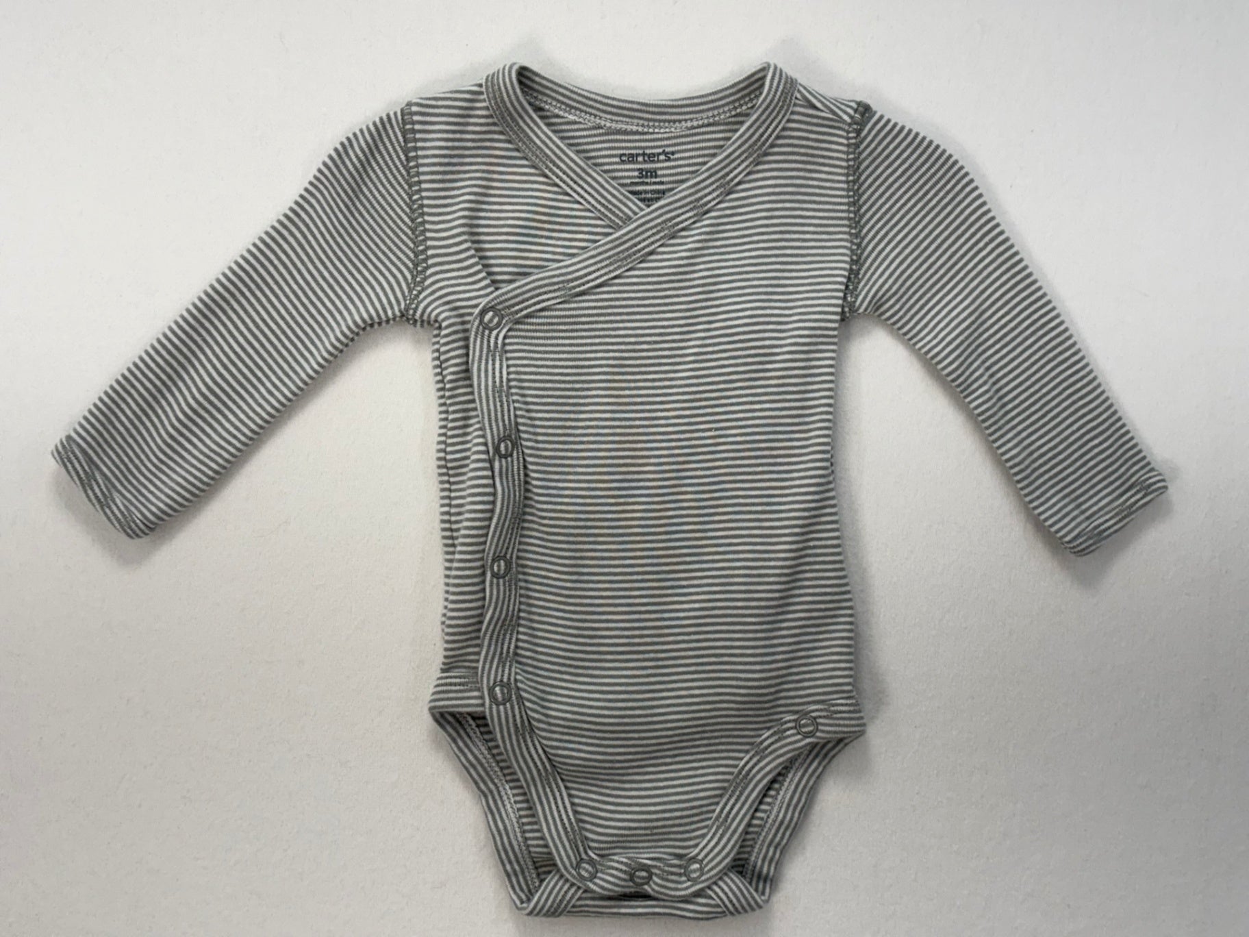 Carter's Bodysuit 0-3m Gray and White Stripes