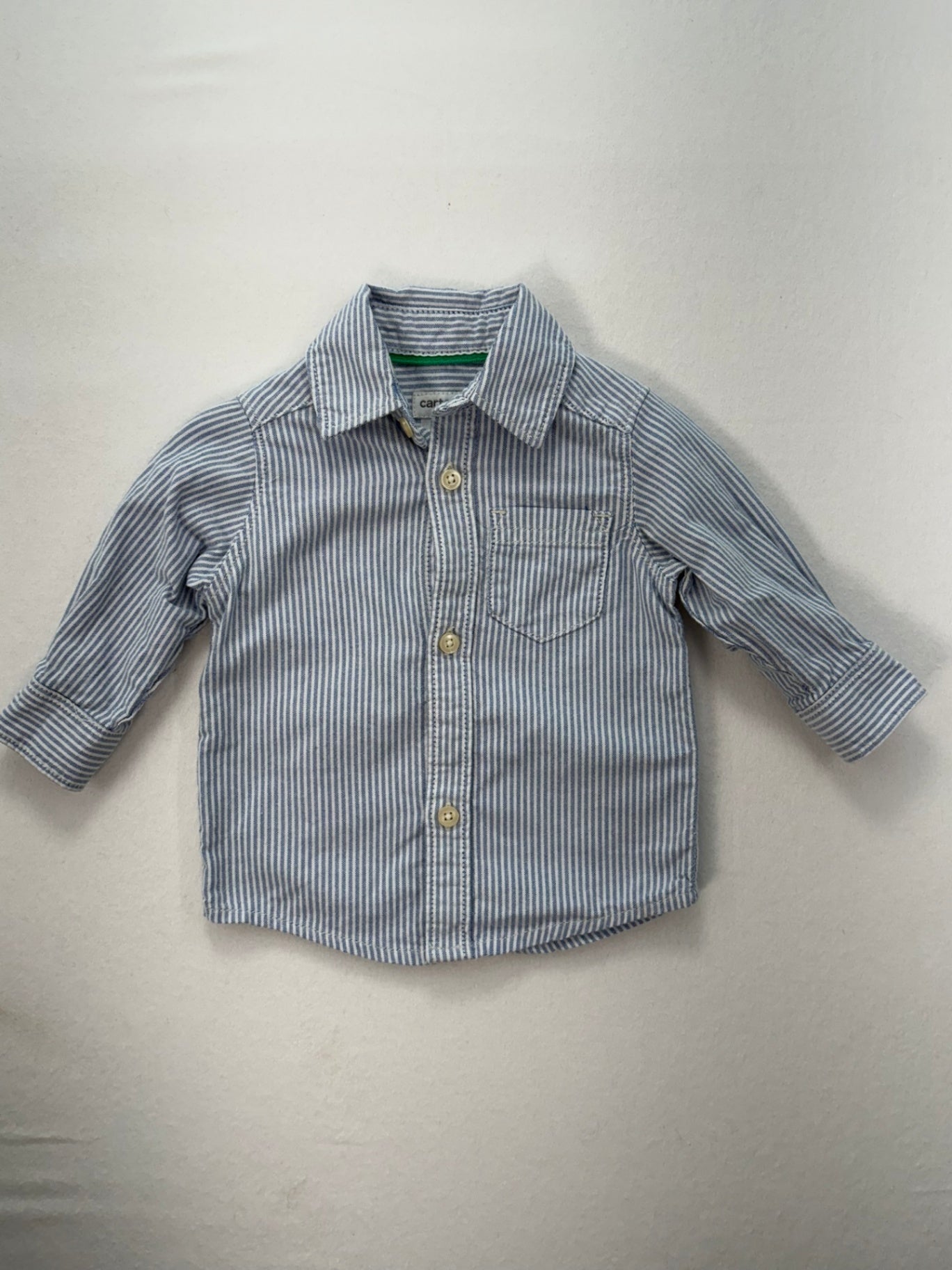 Carter's Dress Shirt 0-3m Blue and white stripes