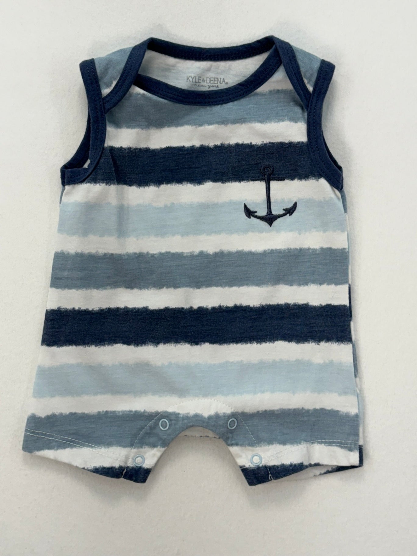 Kyle & Deena Romper 0-3m Blue, White, Navy