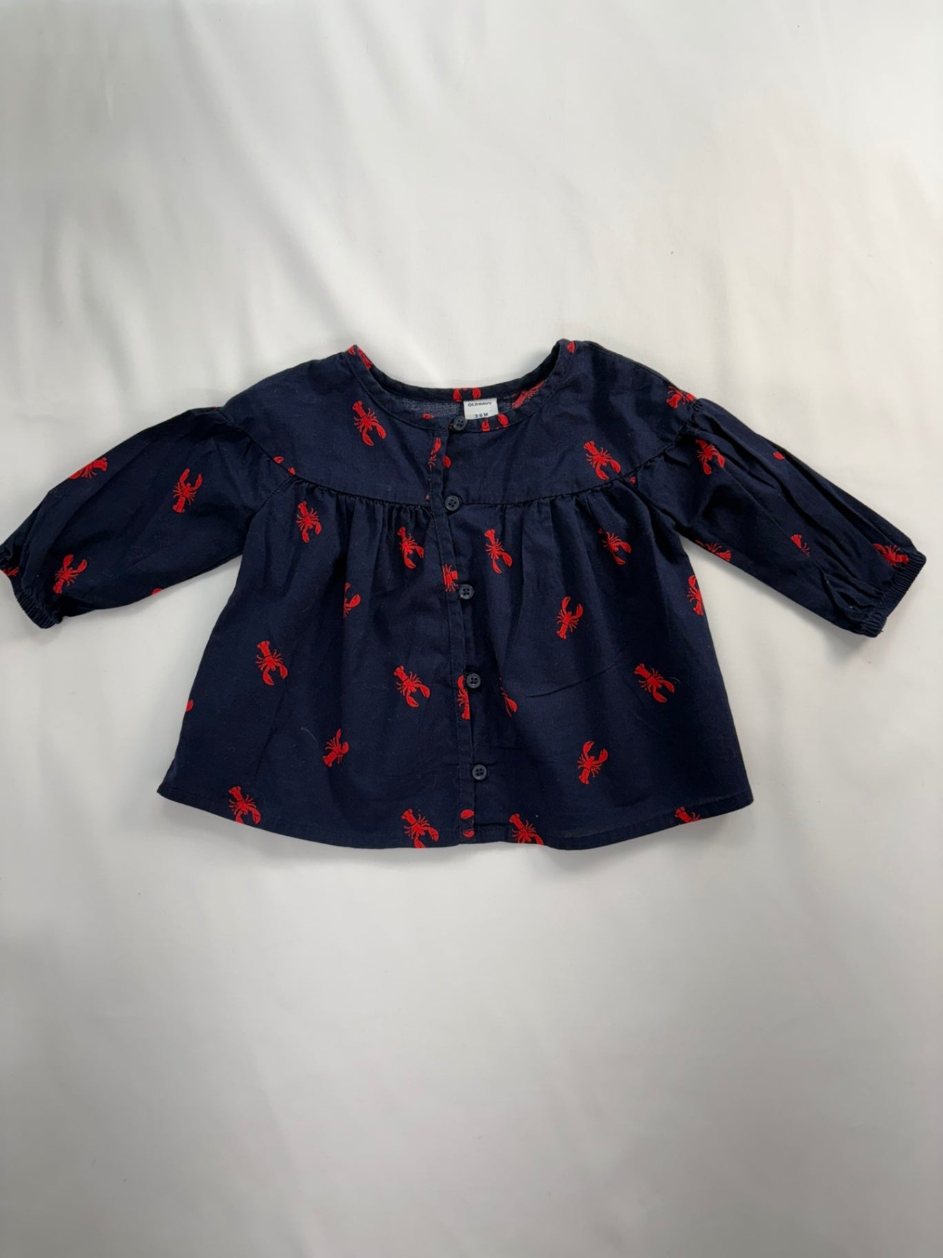 Old Navy Shirt 3-6m Navy w/Lobsters
