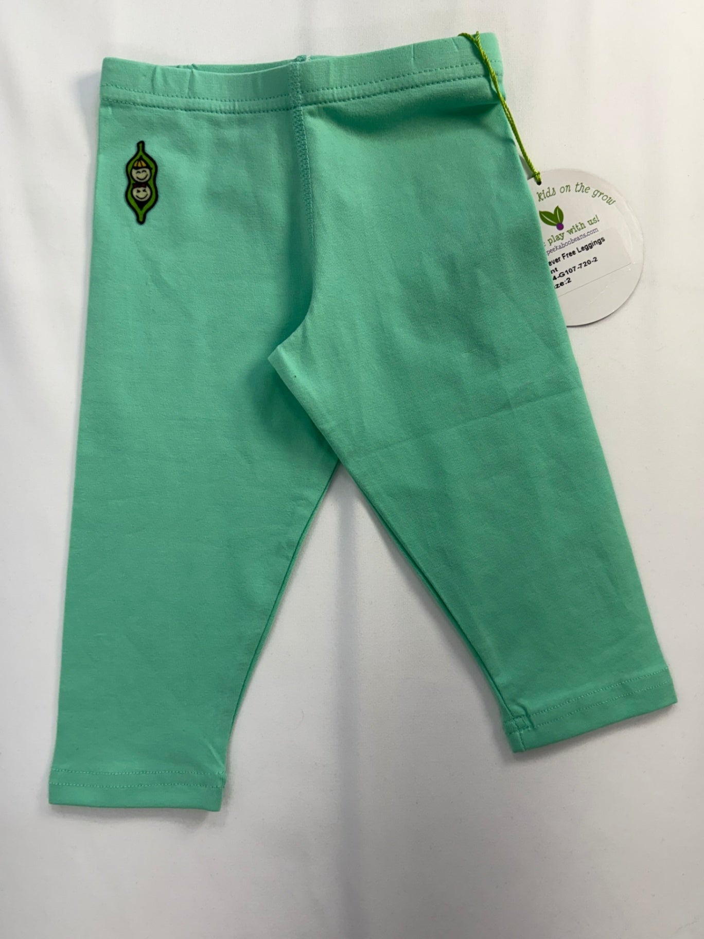 Peekaboo Beans Leggings 2T Green