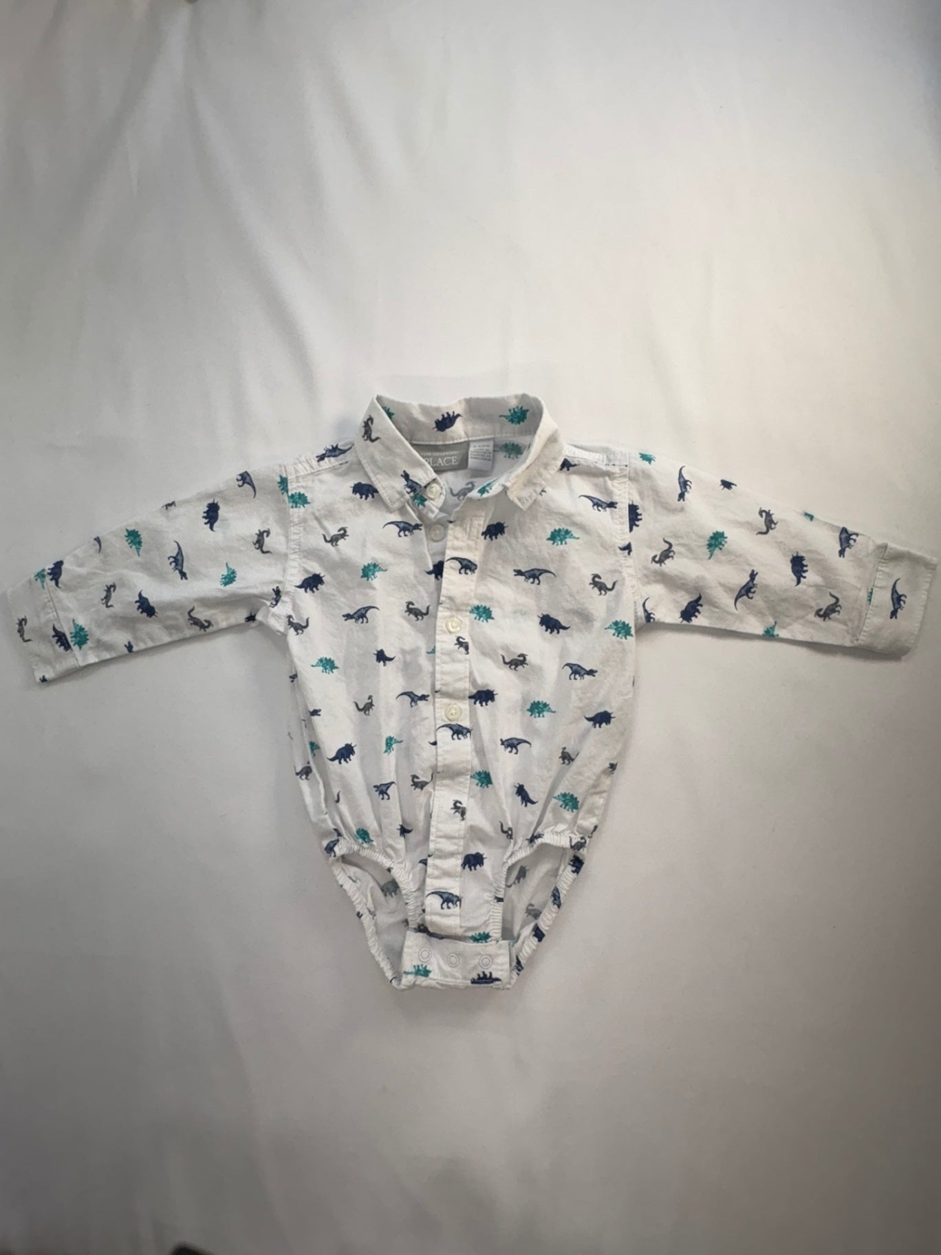 Child of Mine Bodysuit 6-9m White w/Dinos