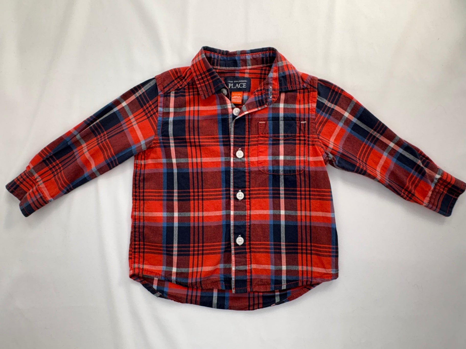 The Children's Place Dress Shirt 12-18m Red Plaid