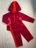 adidas Sweat Suit 6-12m Cranberry w/Stripes