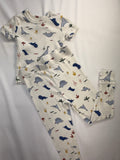 12-18m Little Earthling 2-Piece Set: PJs - Cream w/Dinos