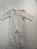 Little Me Sleeper 6-9m White w/Clouds
