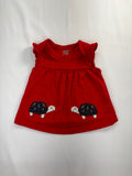 Child of Mine Bodysuit Dress 6-9m Red w/Turtles