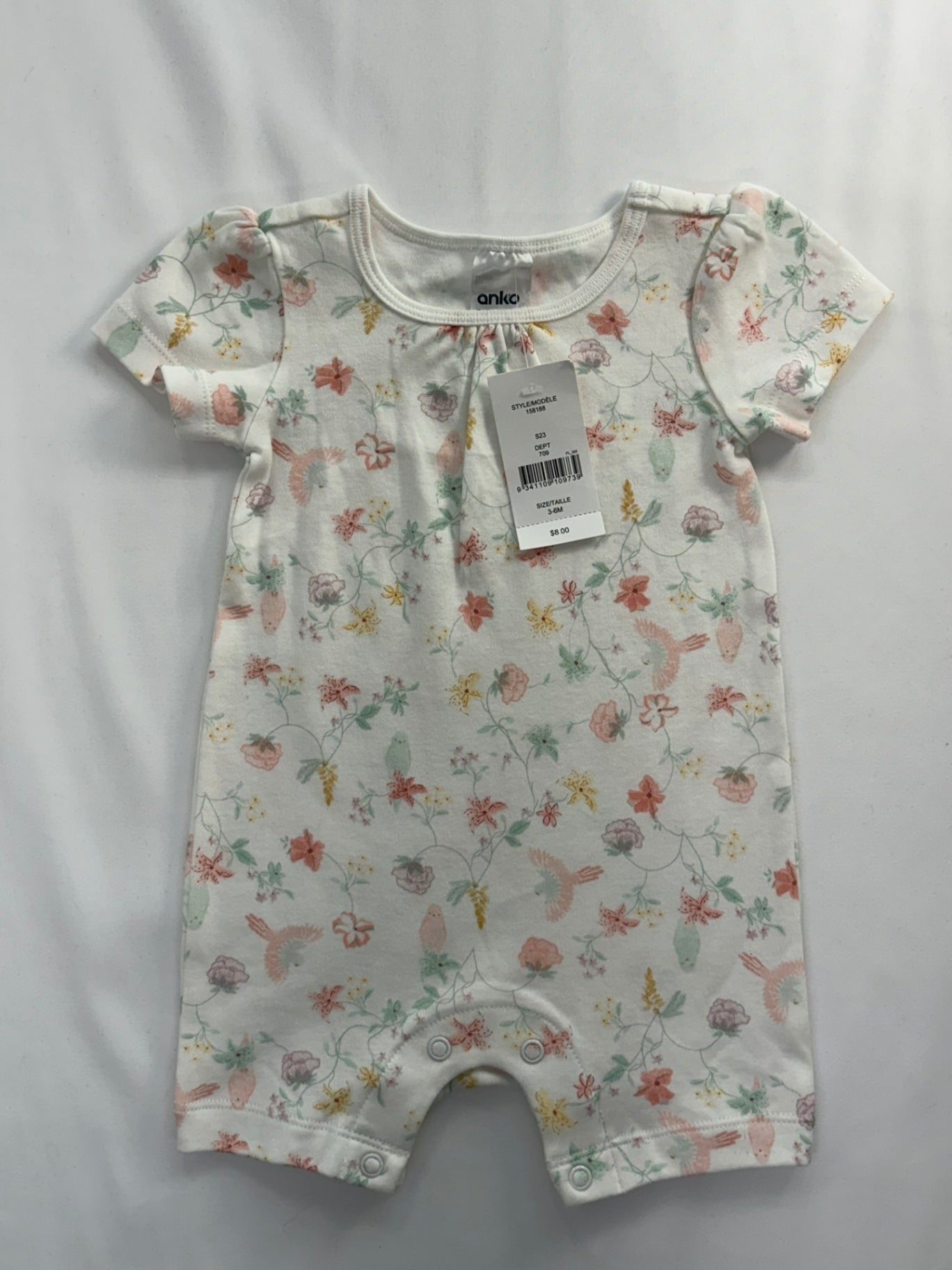 Anko Romper 3-6m White Floral