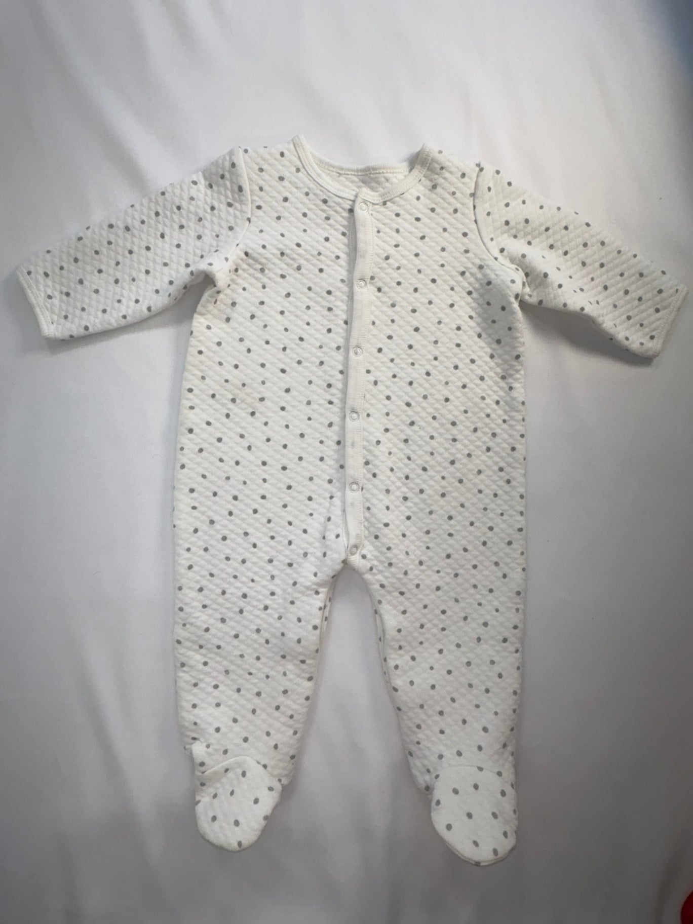 Little Me Sleeper 6-9m White w/Dots