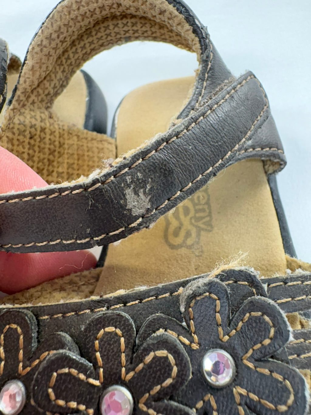 4T Teeny Toes Sandals - Brown Flowers