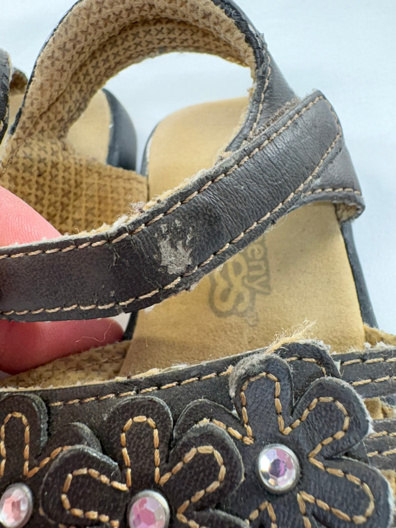 4T Teeny Toes Sandals - Brown Flowers