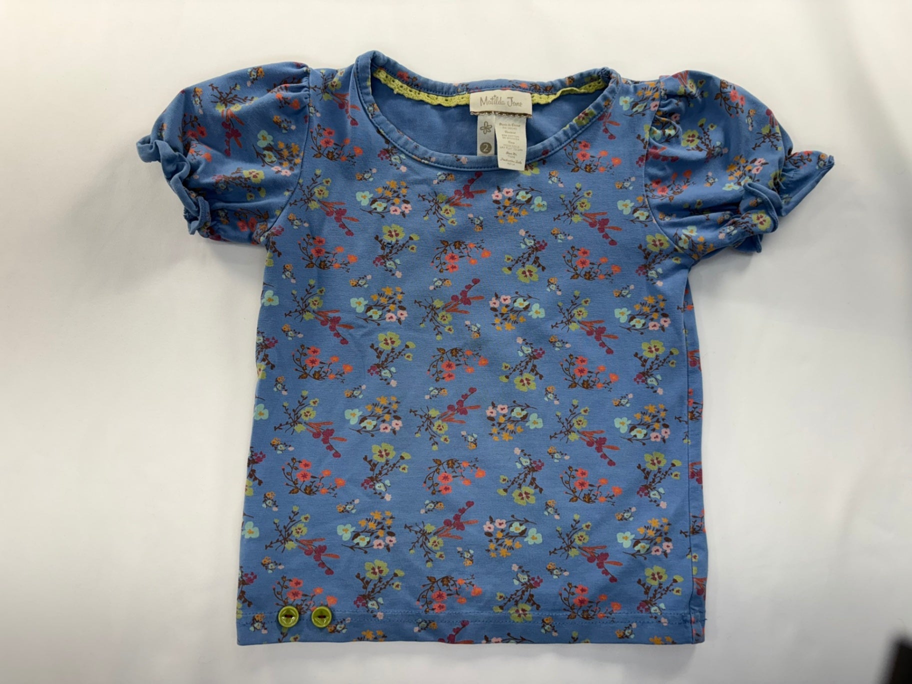 Matilda Jane Shirt 2T Blue Floral