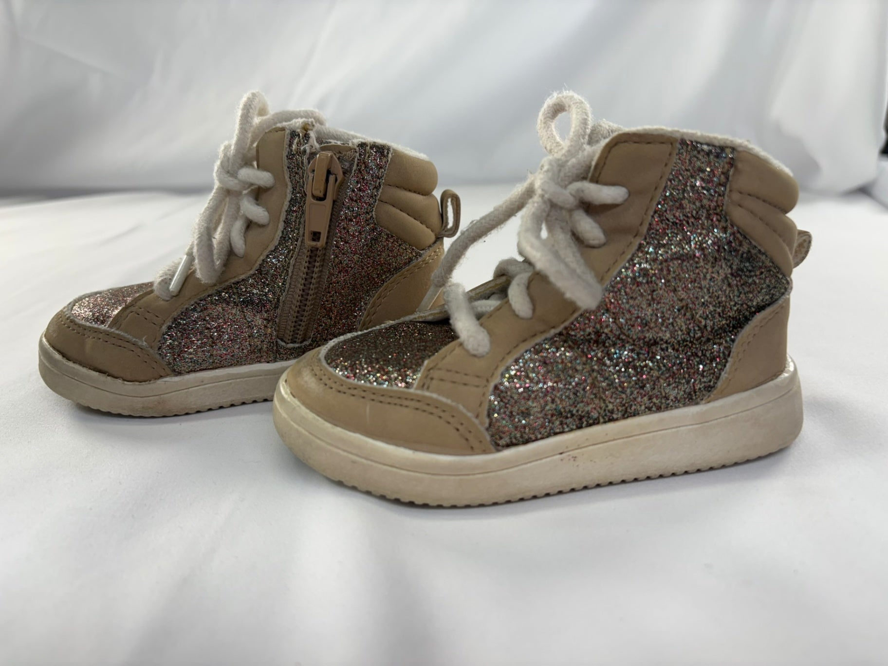 4/5T H&M Sneakers - Tan w/Glitter