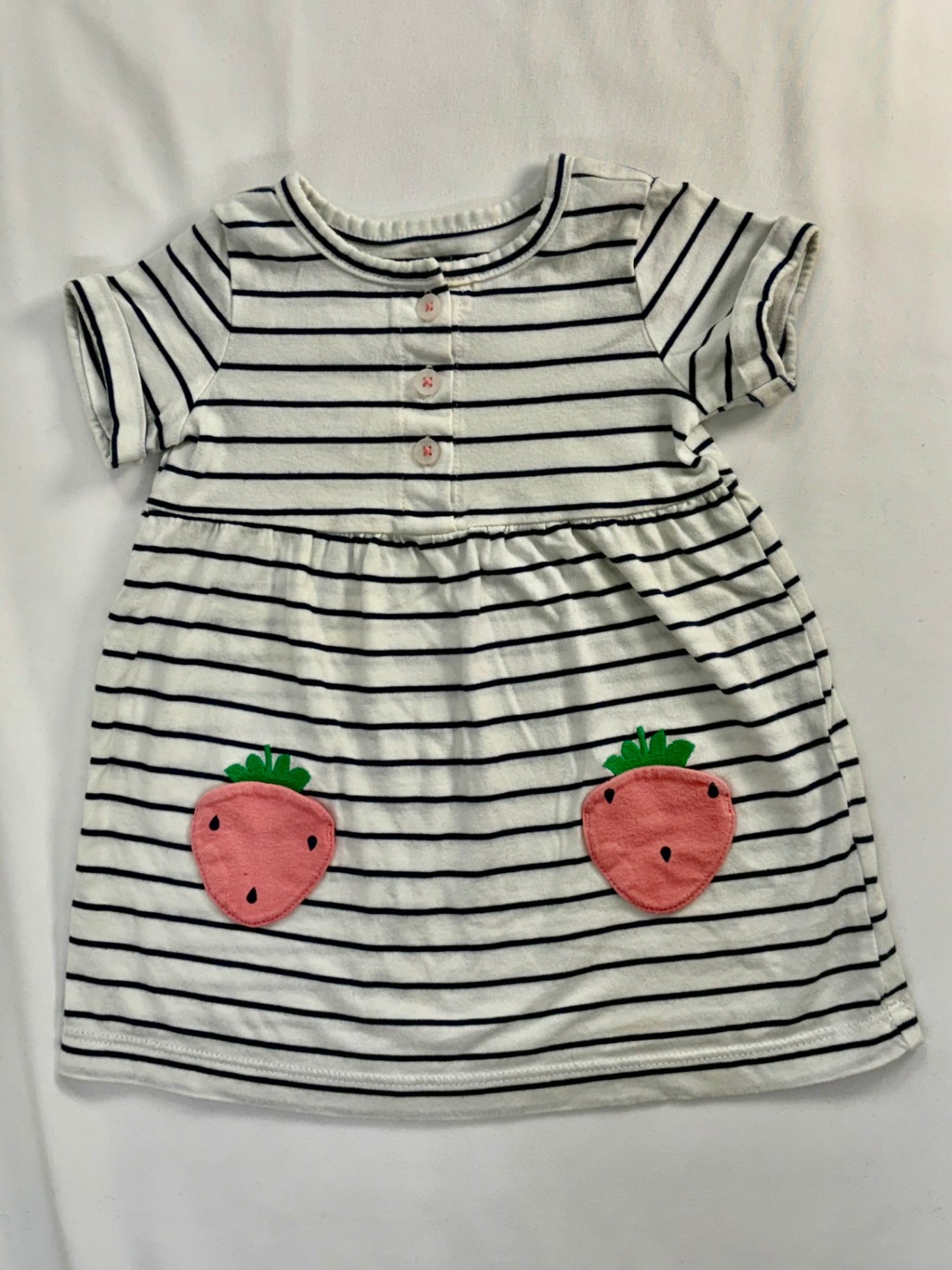 Carter's Dress 3-6m White and navy blue