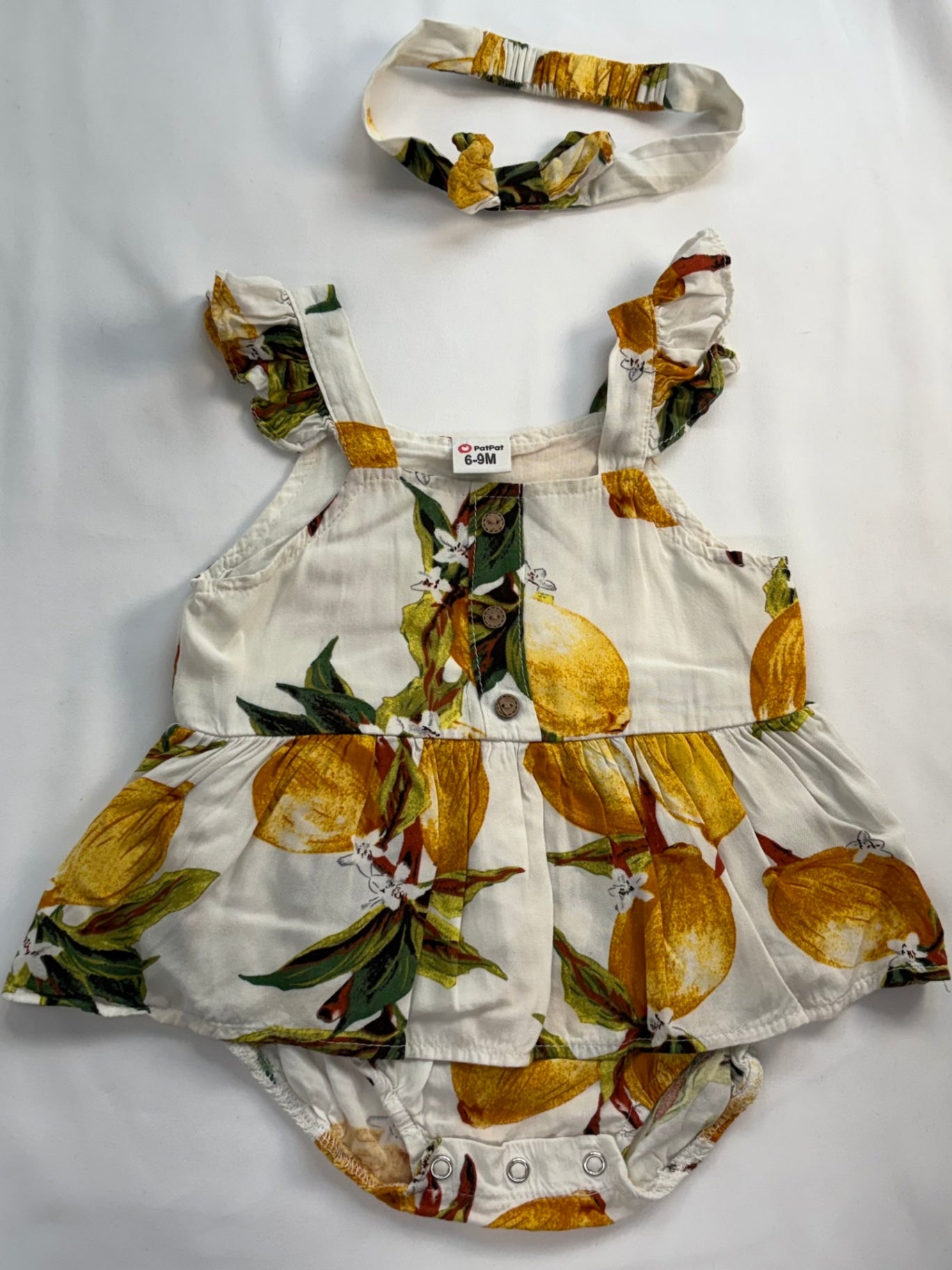 PatPat Bodysuit Dress 6-9M Lemons