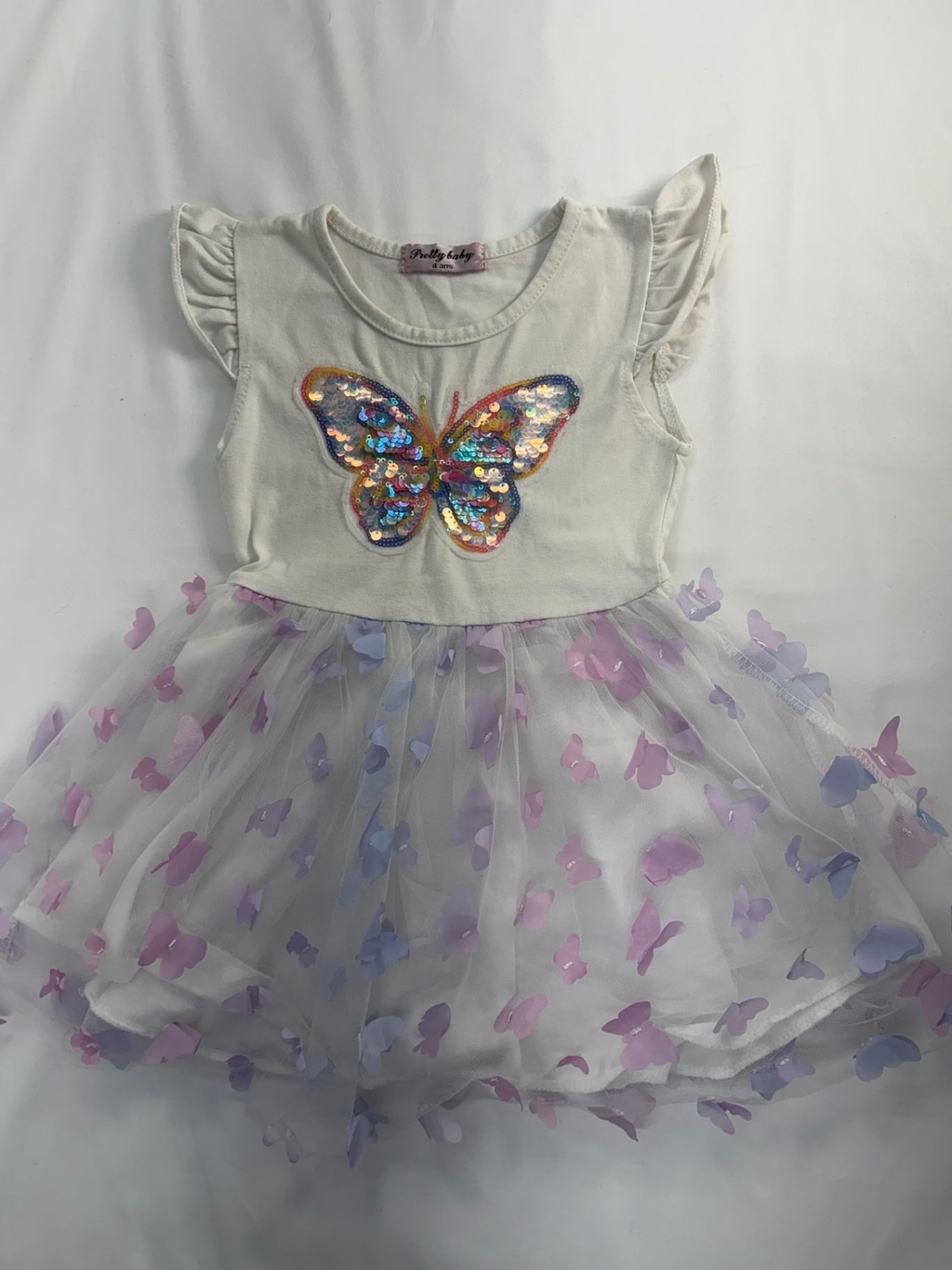 4 Pretty Baby Dress - Purple Butterflies