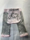 Izzy & Owie Leggings 0-6m Gray and pink