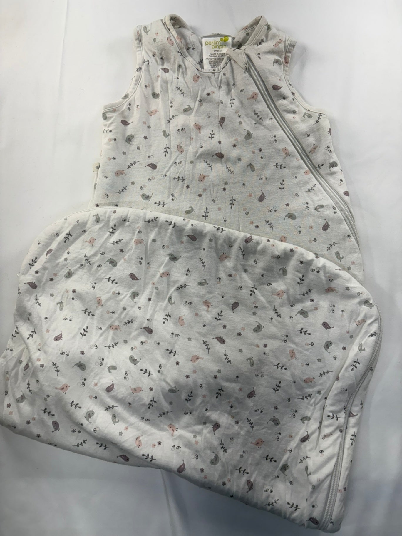 18-36m Perlim Pinpin Sleep Sack - 1 TOG - Gray w/Birds
