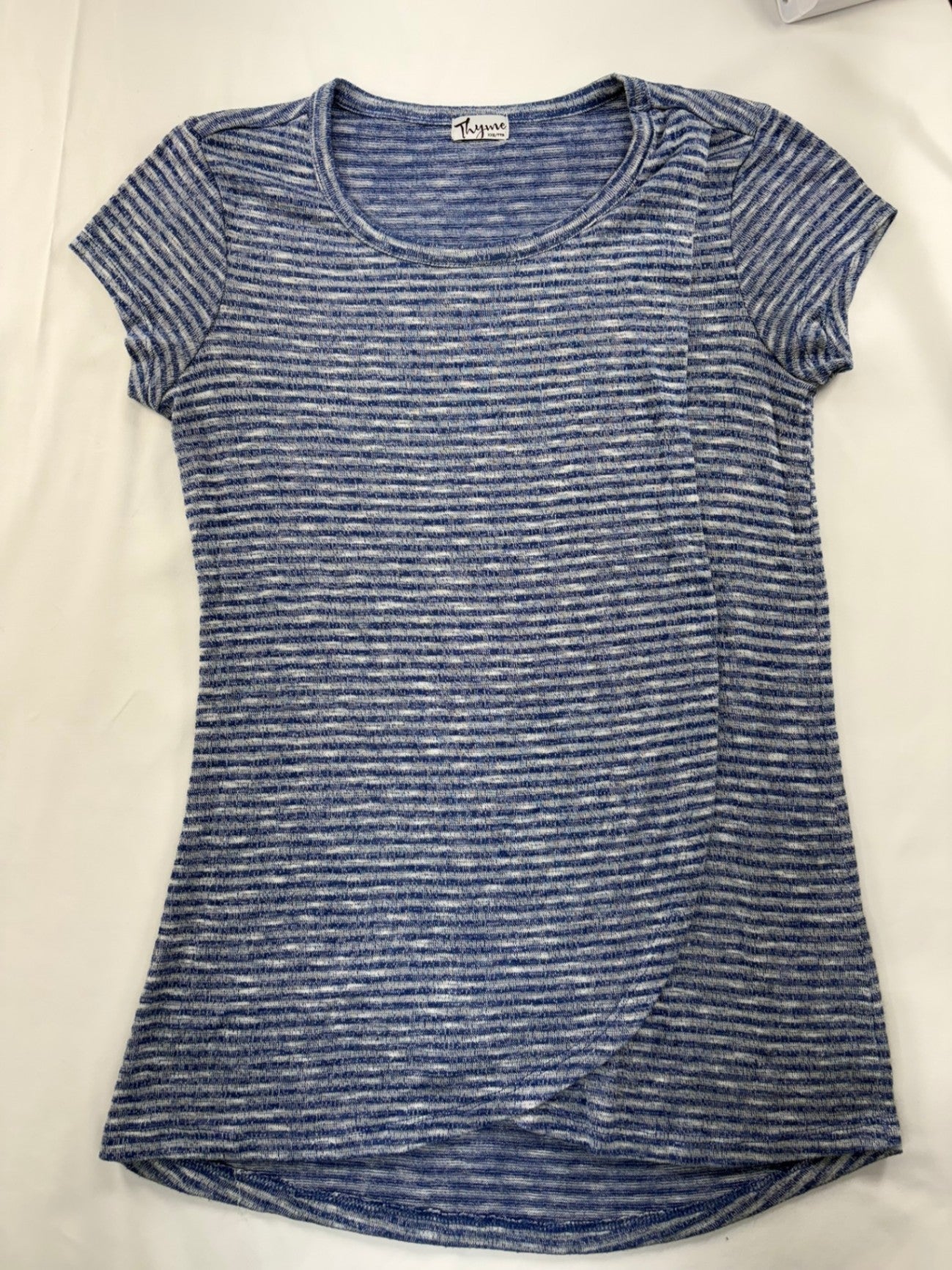 Thyme Maternity Top XXS Blue and White Stripes