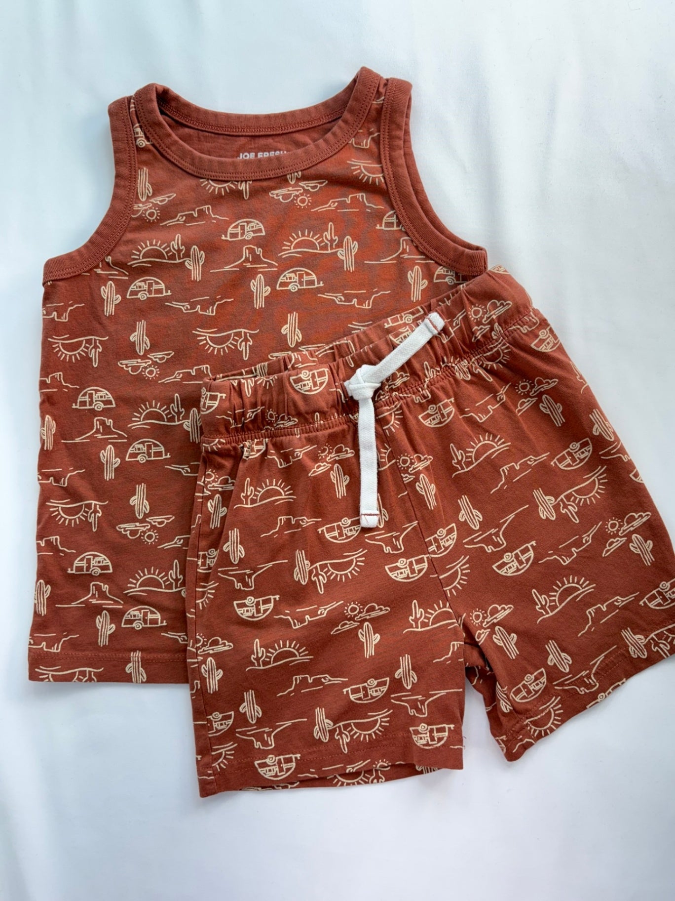 5T Joe Fresh 2-Piece Set: Shirt and Shorts - Burnt Orange