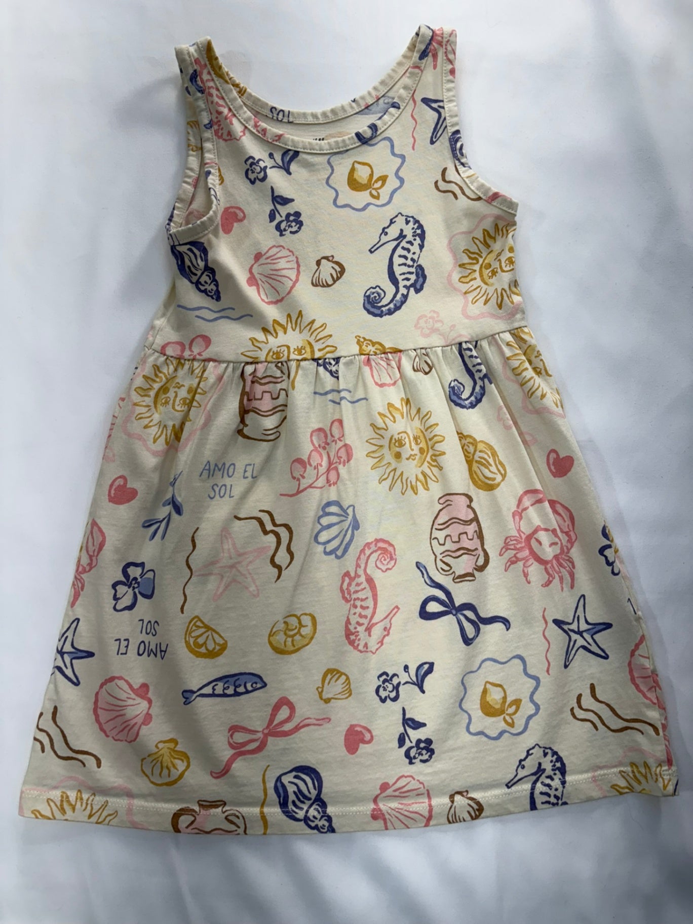 H&M Dress 3-4T Cream Sea Splay
