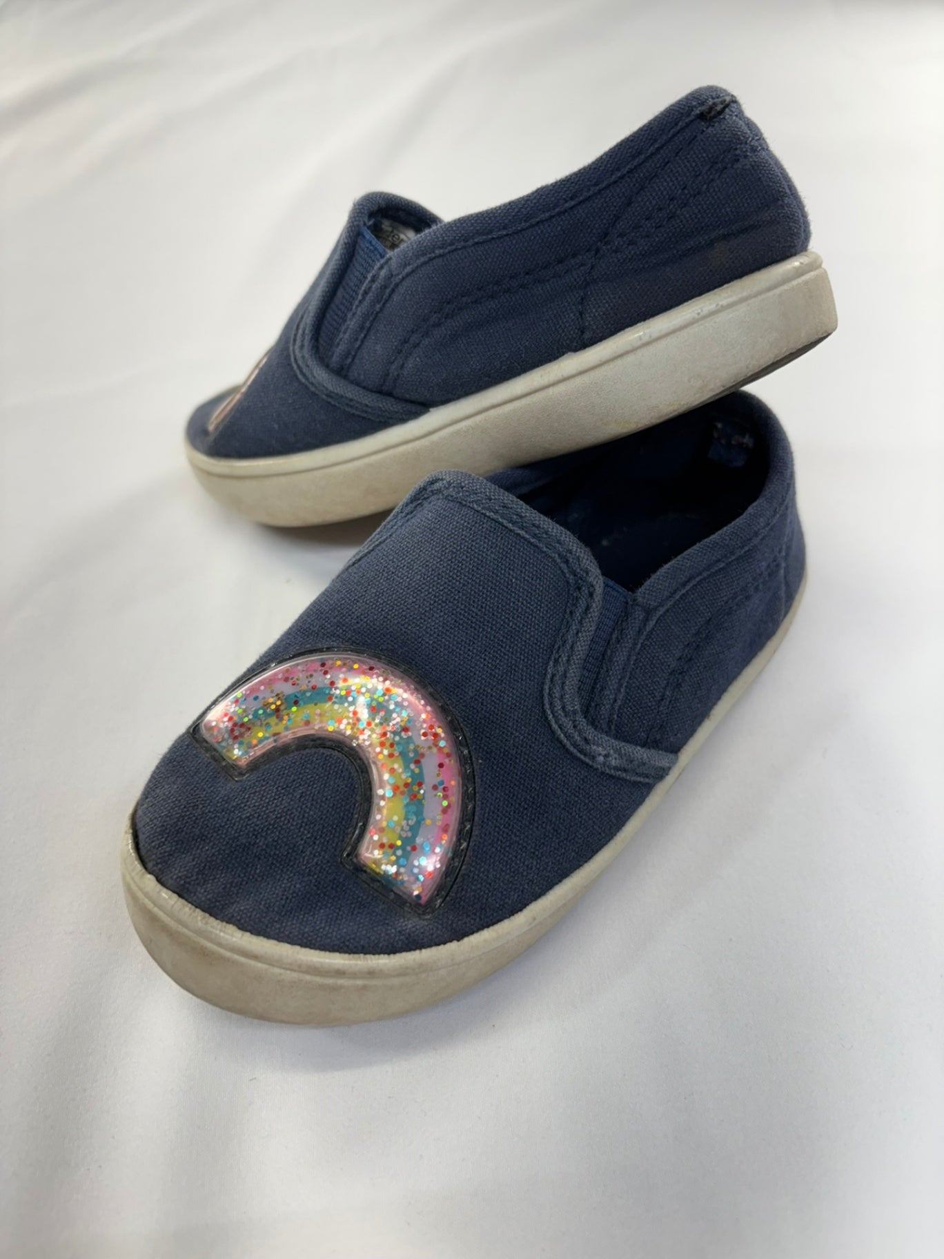 8T Carter's Sneakers - Navy w/Rainbow
