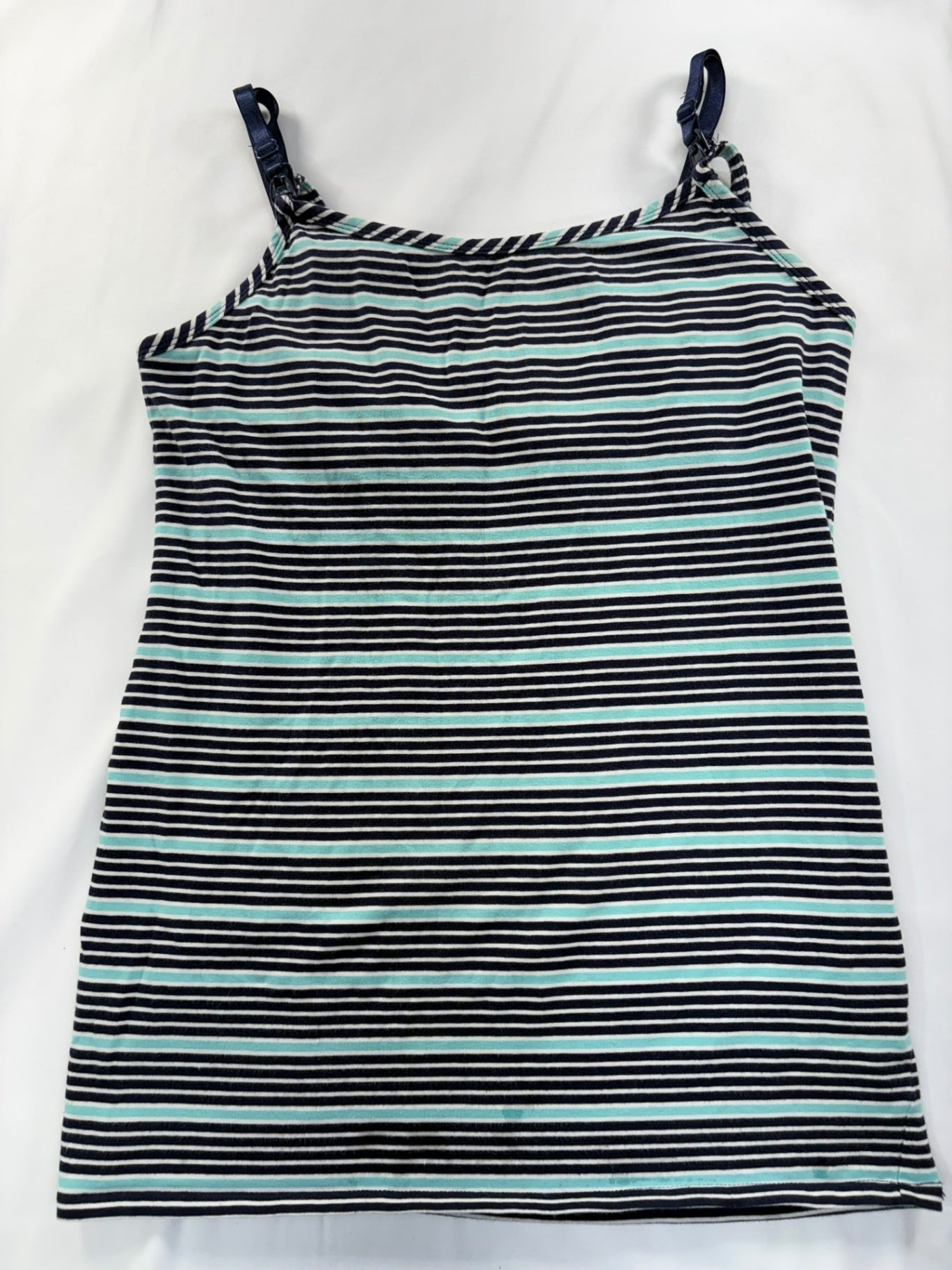 XS Thyme Nursing Tank Turquoise Stripes