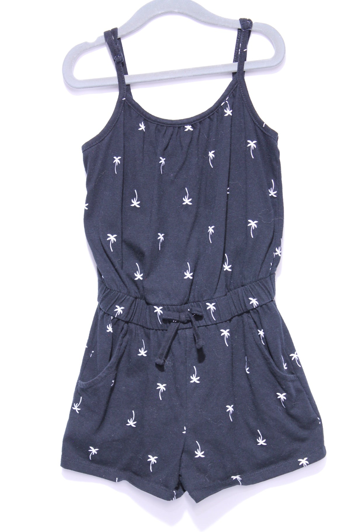 6/7Y Cat & Jack Romper - Black w/Palm Trees