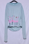 8 Carter's Rashguard - Light Green w/Flamingos