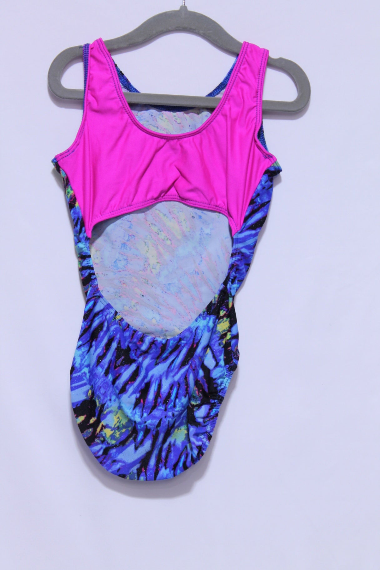 8-/10Y Motion Wear Swimsuit - Blue and Hot Magenta
