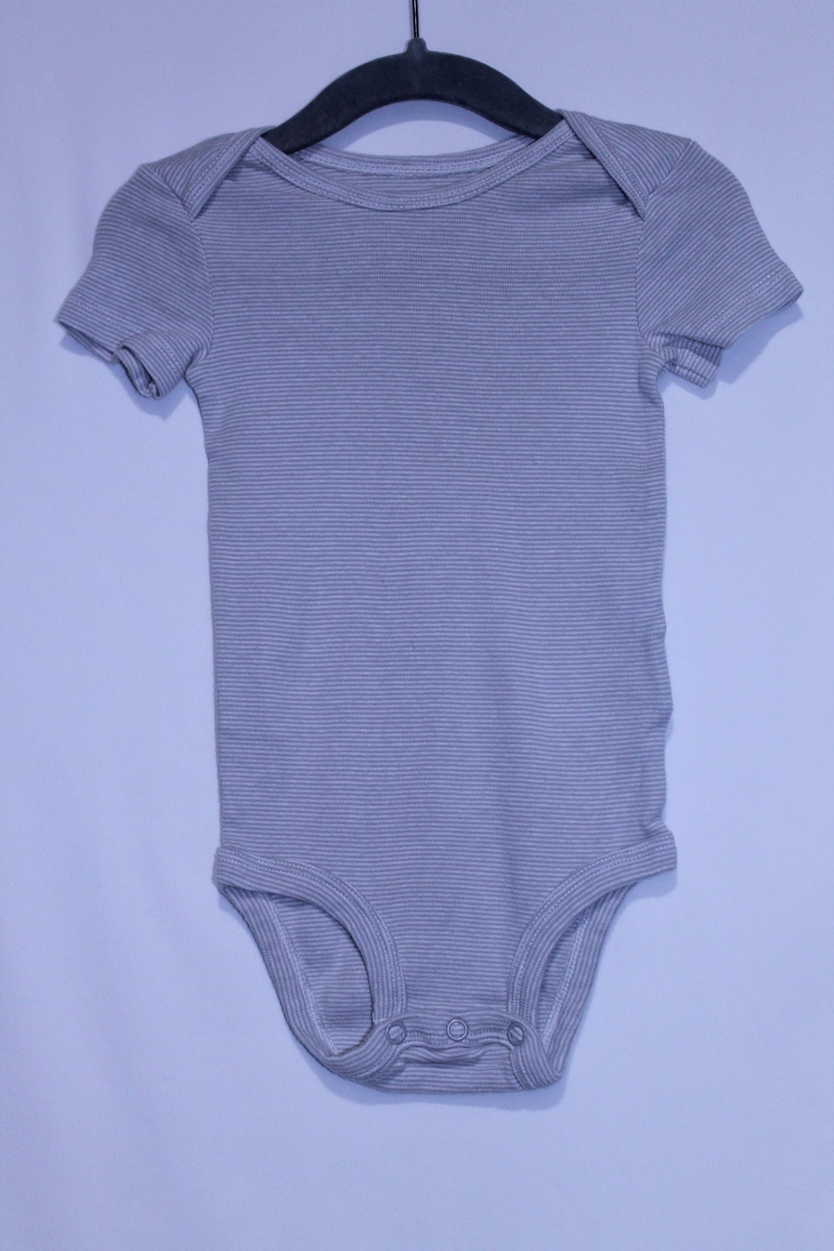 6-9m Precious Firsts Bodysuit - Grey Stripes