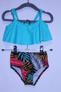 18-24m Pat Pat 2-Piece Swimsuit - Tuquoise Top, Printed Shorts
