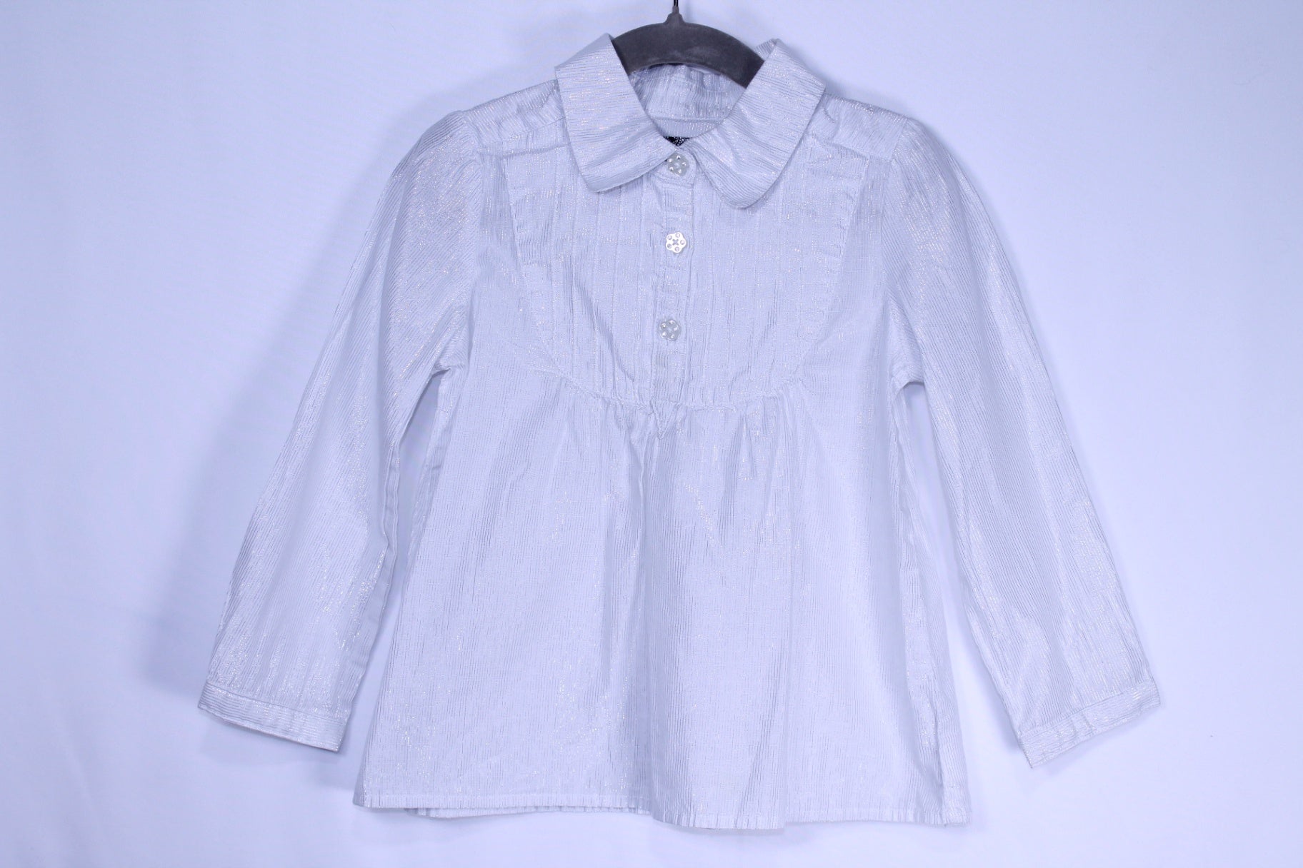 3T The Children's Place Blouse - White w/Glitter Stripes