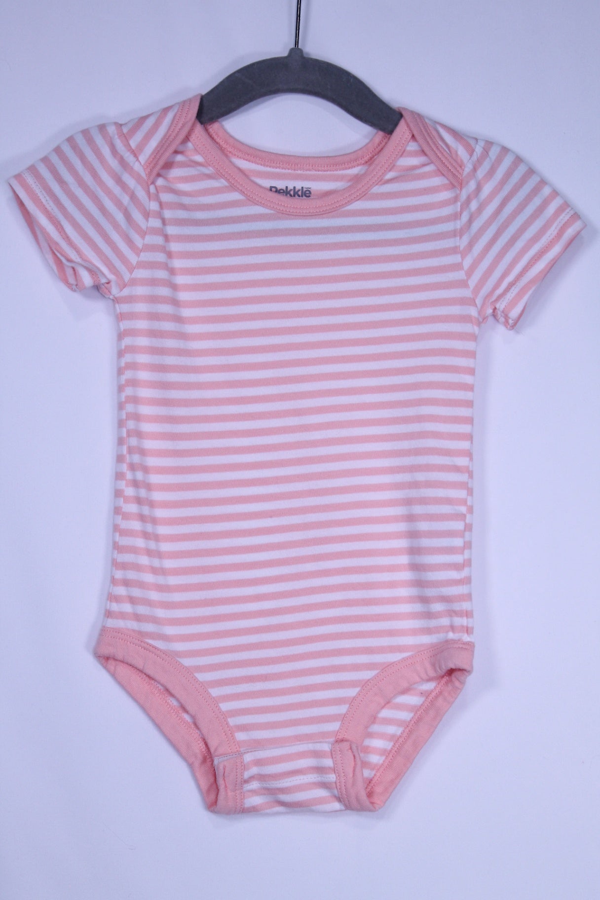 6-9m Pekkle Bodysuit - White and Peach