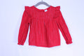 2T GAP Long Sleeve Shirt - Red w/Glitter Stripes