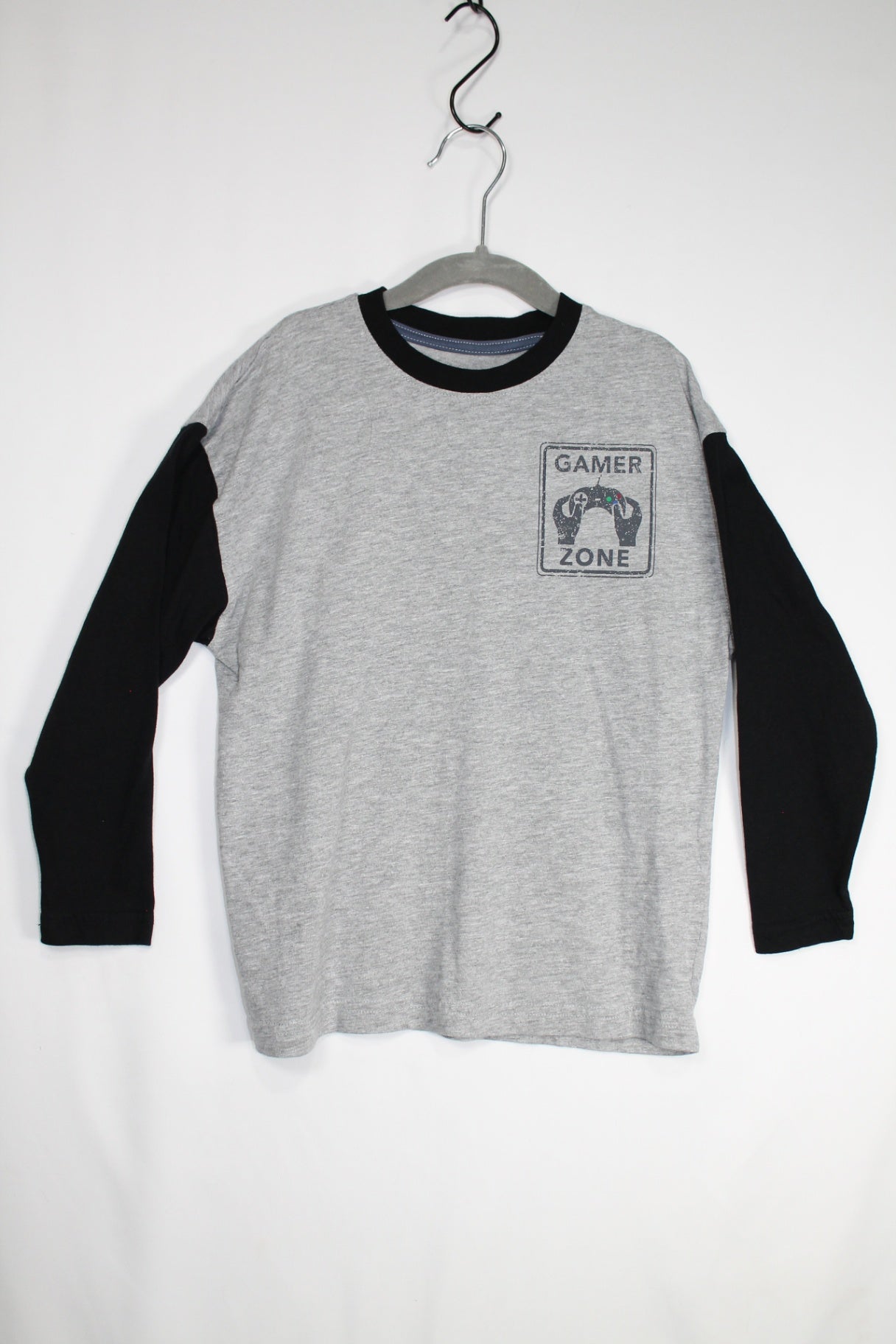 6 George Long Sleeve Shirt - Grey and Black