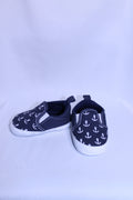 0-6m Loveable Friends Baby Shoes - Navy w/Anchors