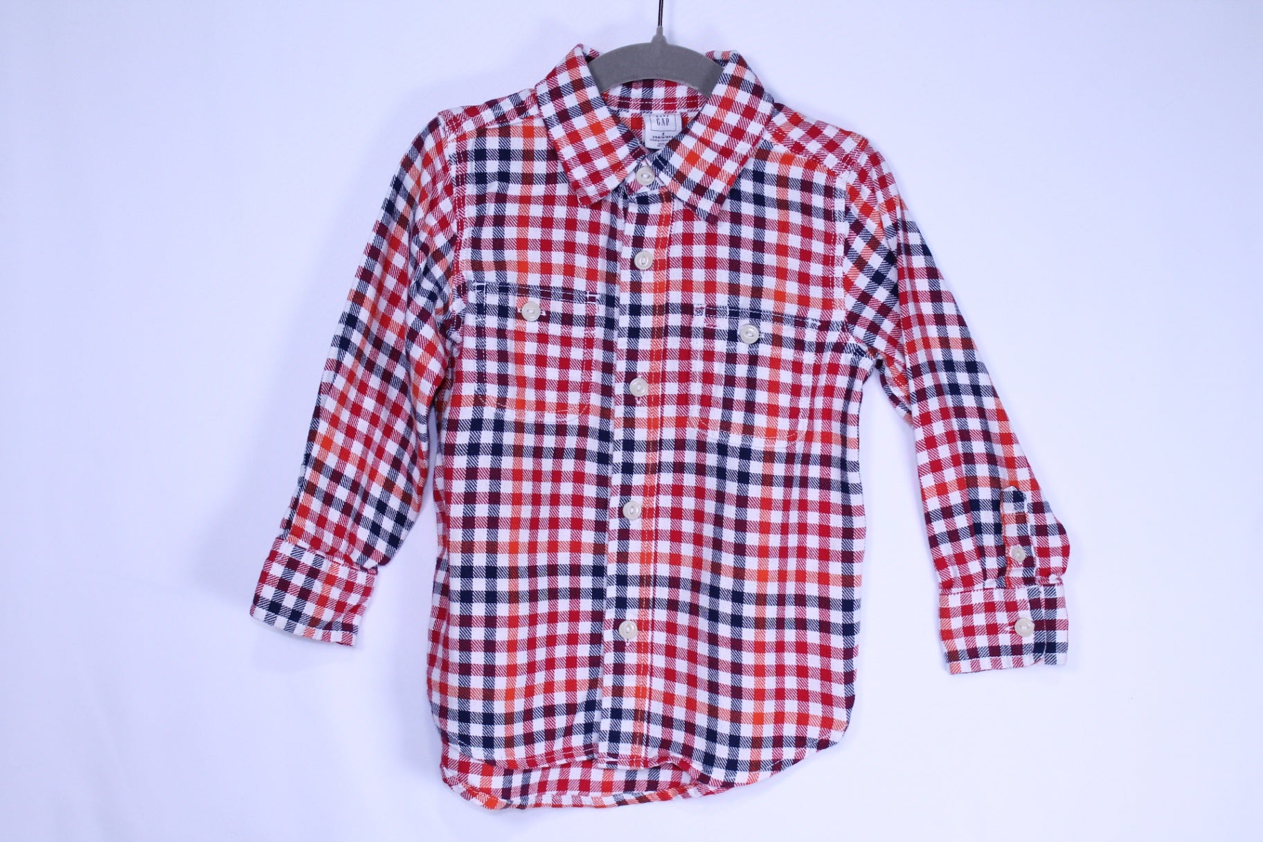 2T GAP Dress Shirt - Checkered Red and Navy