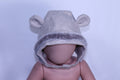 Newborn Unknown Baby Bonnet - Beige w/Fur Trim