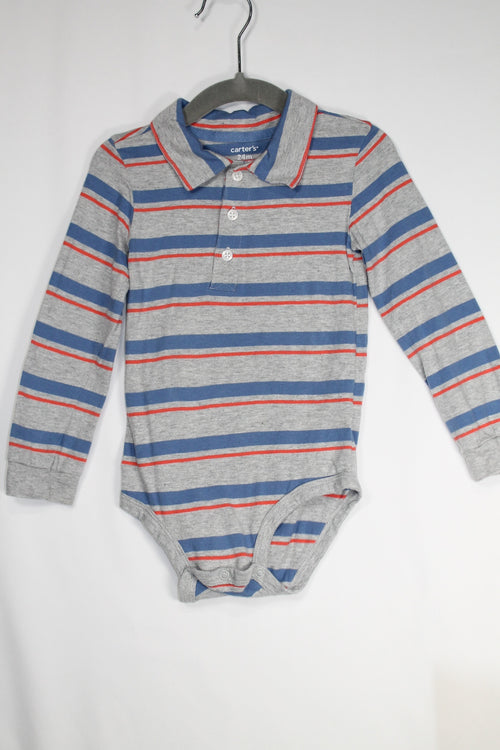 18-24m Carter's Bodysuit - Grey w/Stripes